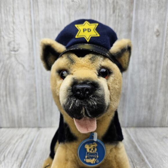 Vintage 1987 Dakin German Shepherd Police Dog Plush Stuffed Animal Toy Korea - Picture 10 of 10